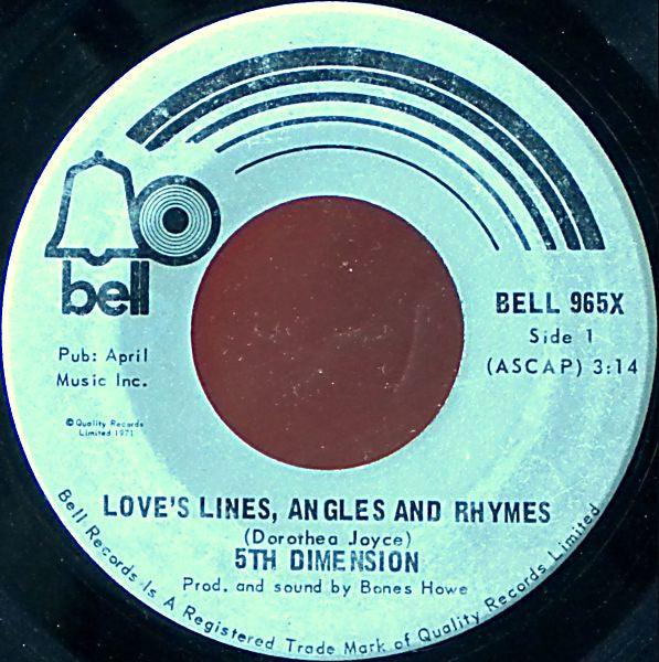 The Fifth Dimension - Love's Lines, Angles And Rhymes (7", Single) - 75music
