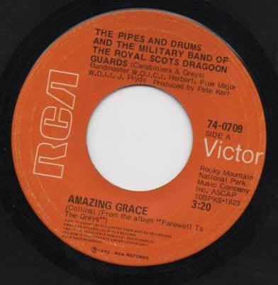 The Pipes And Drums Of The Royal Scots Dragoon Guards (Carabiniers And Greys) And The Military Band Of The Royal Scots Dragoon Guards (Carabiniers And Greys) - Amazing Grace / Cornet Carillon (7", Single) - 75music