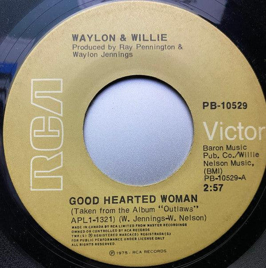 Waylon Jennings & Willie Nelson - Good Hearted Woman (7", Single) - 75music