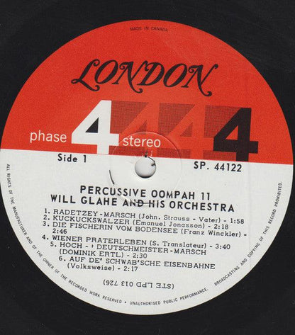 Will Glahé Und Sein Orchester - Strictly Oompah (LP, Album, gat) - 75music