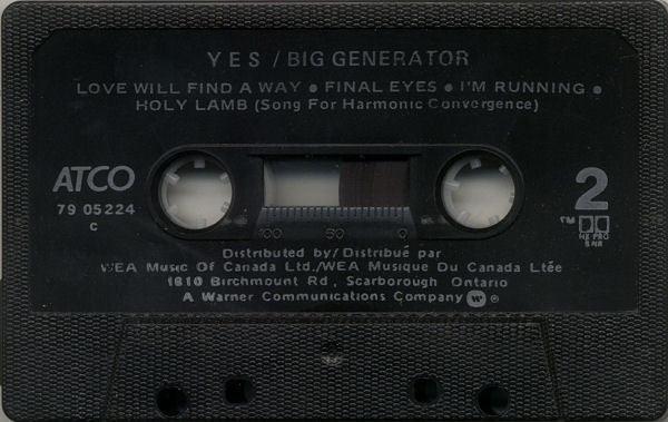 Yes - Big Generator (Cass, Album) - 75music
